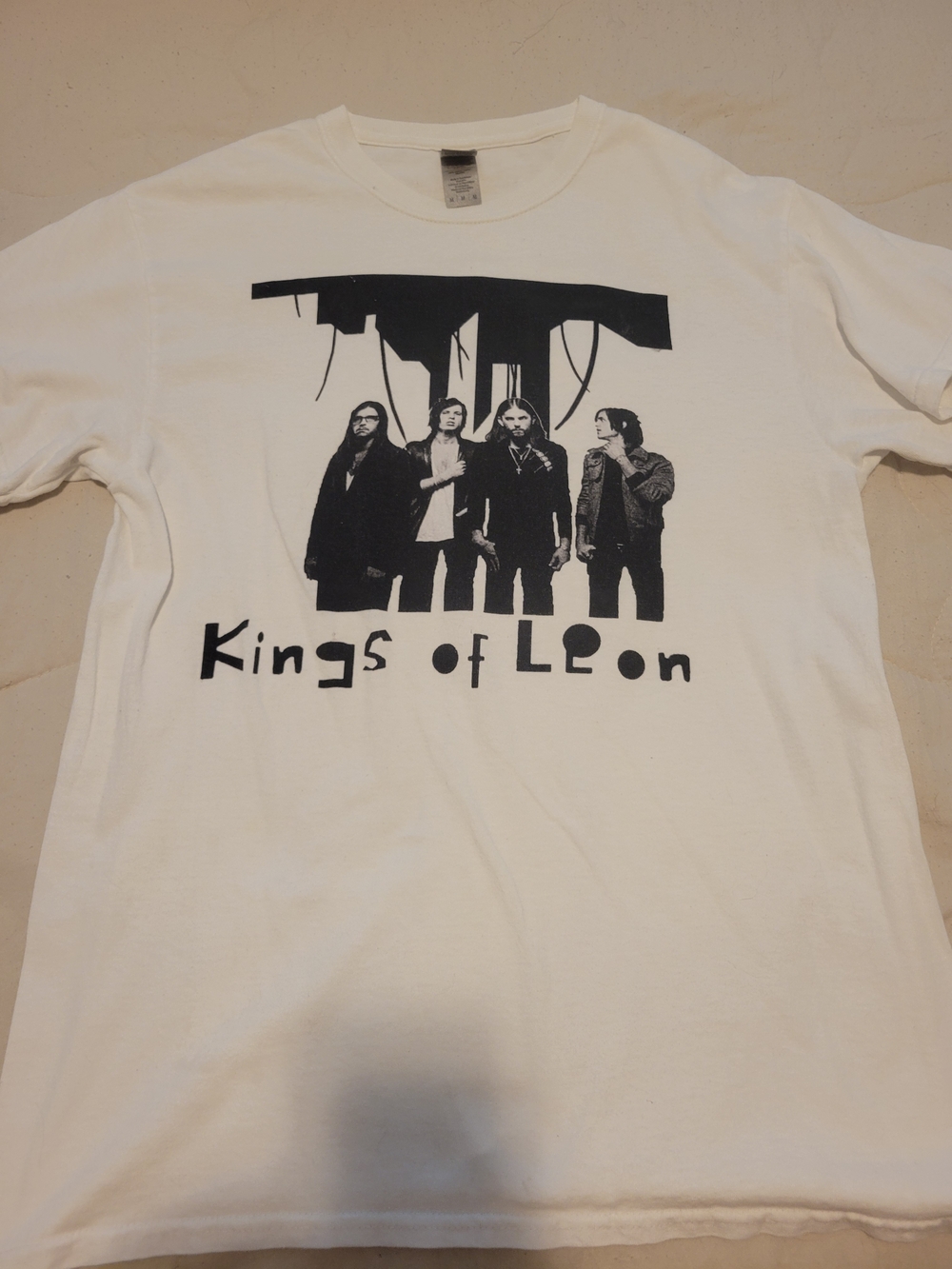 Gildan White Short-Sleeve Band Graphic Tee